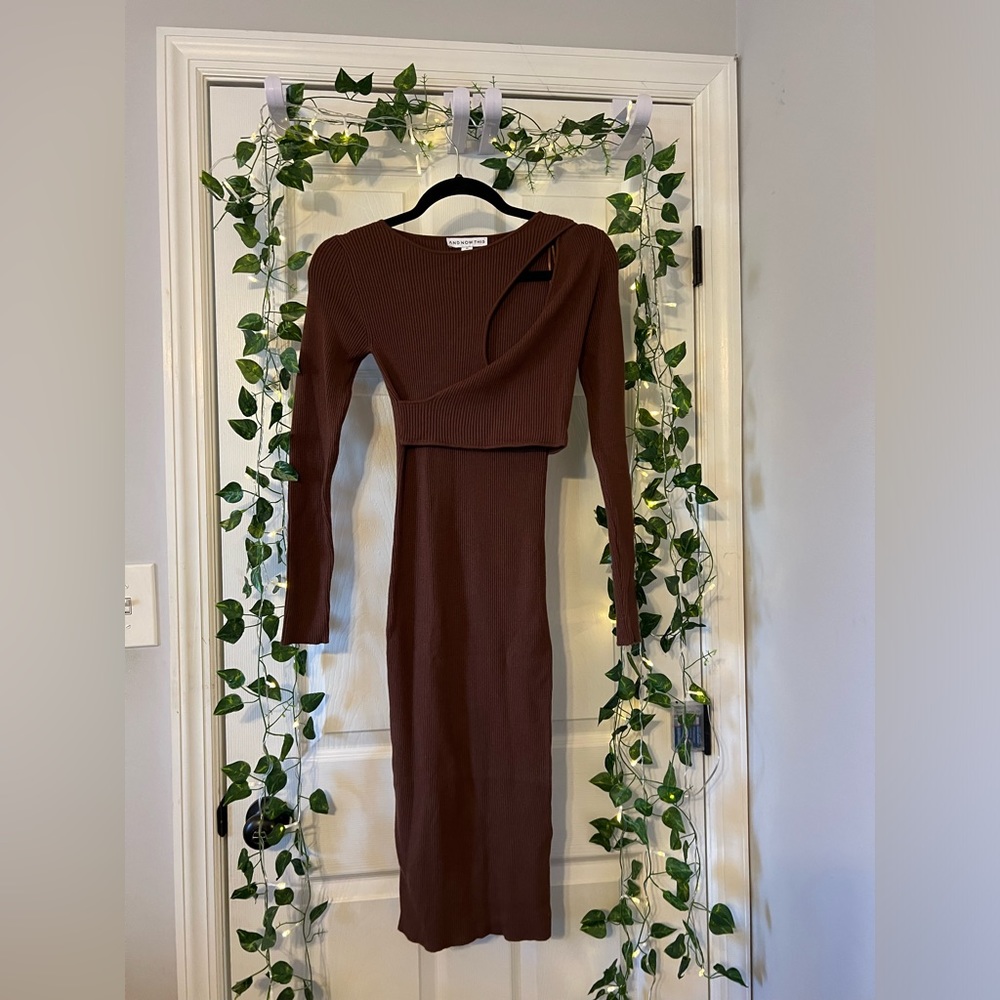 NWT Cutout Long-Sleeve Sweater Dress